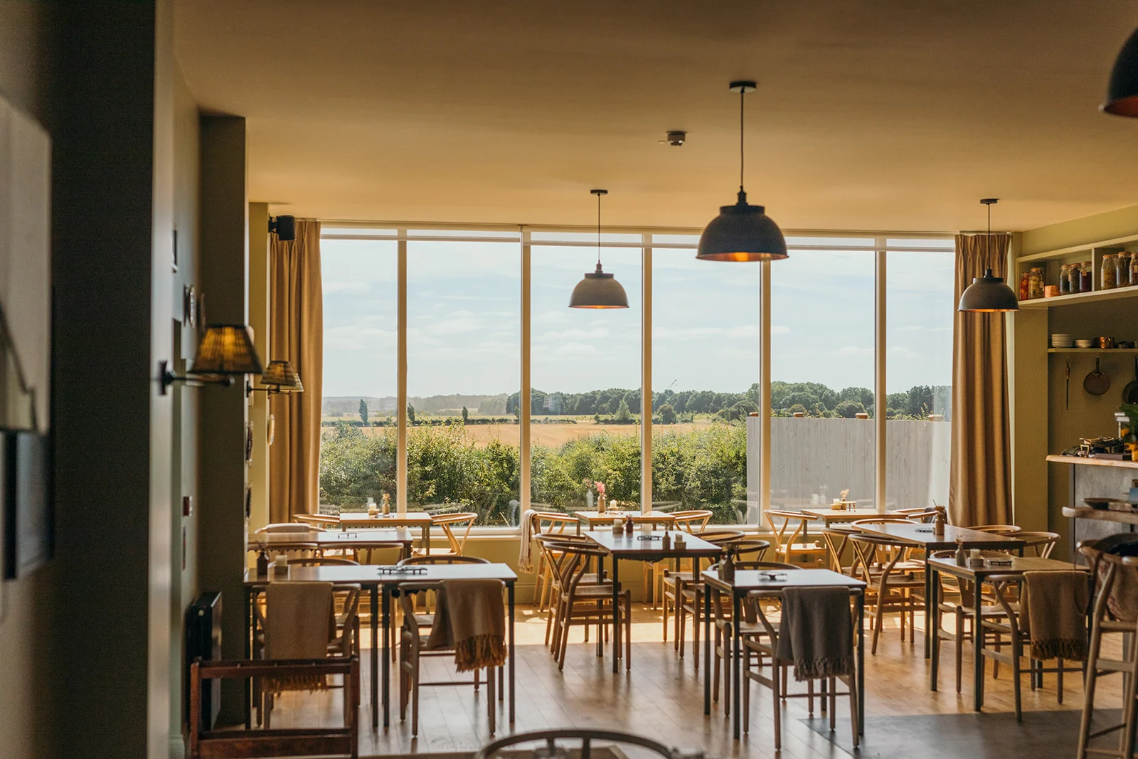 Nest restaurant view out to the gardens