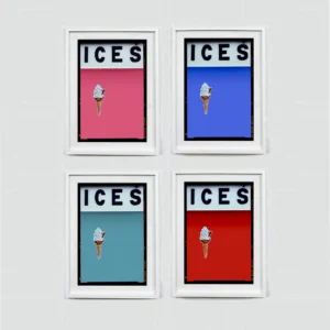 Four ICES Pink Lemonade Cornflower Blue Blue Curacao Red White Frame 518 Square