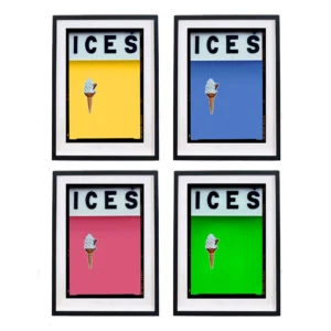 ICES Honey Baby Blue Pink Lemonade Vivis Lime Green Set of 4 Black Frame 518