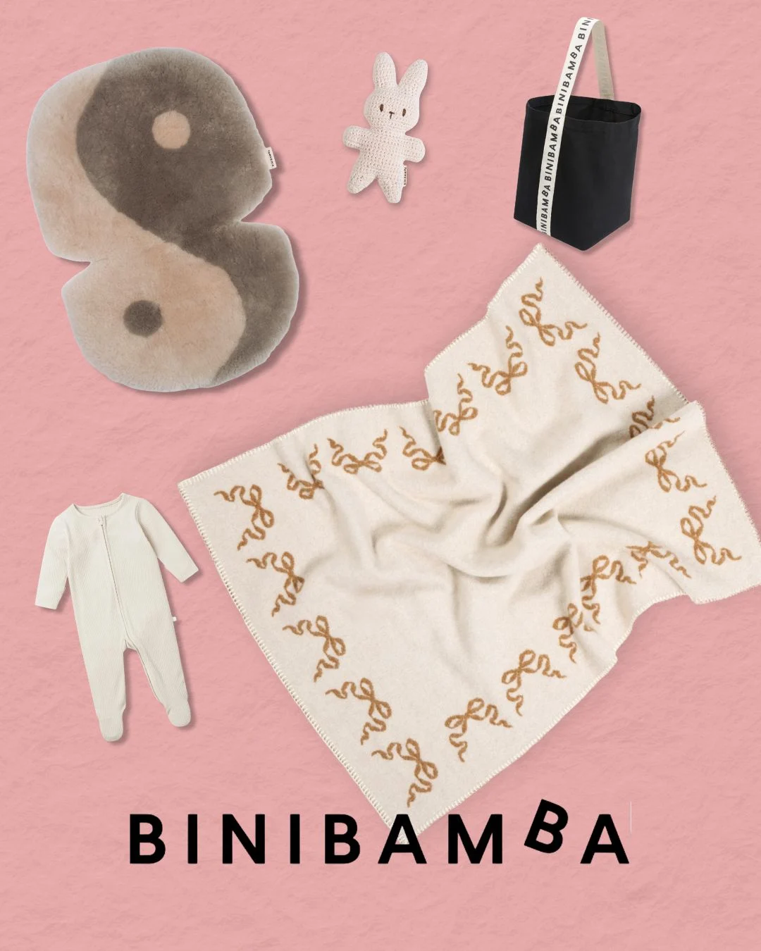 all the binibamba items in the bundle, the blanket, bunny, sleep suit and snuggler